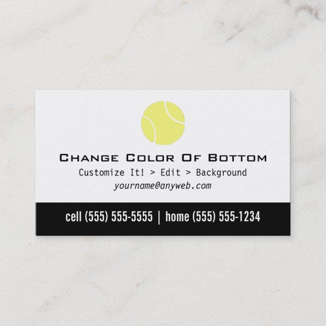 Tennis - Personal Business Card (Front)