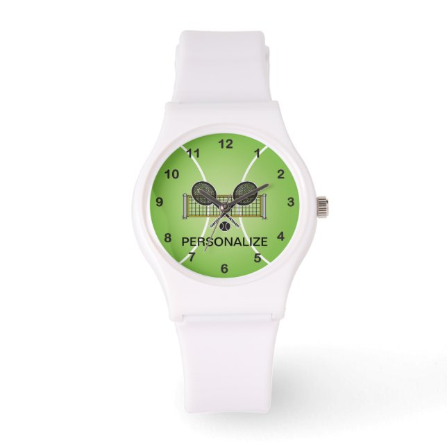 Tennis | Personalise  - Green Watch (Front)