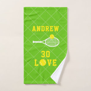 Tennis Personalised 30 Love Birthday Sport Hand To Hand Towel
