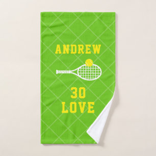 Tennis Personalised 30 Love Birthday Sport Hand Towel
