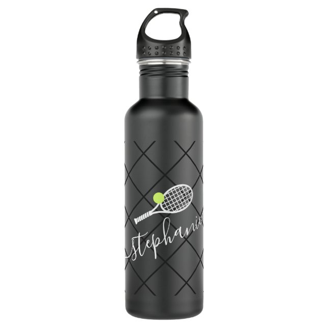 Tennis Personalised Elegant Script Name 710 Ml Water Bottle (Front)