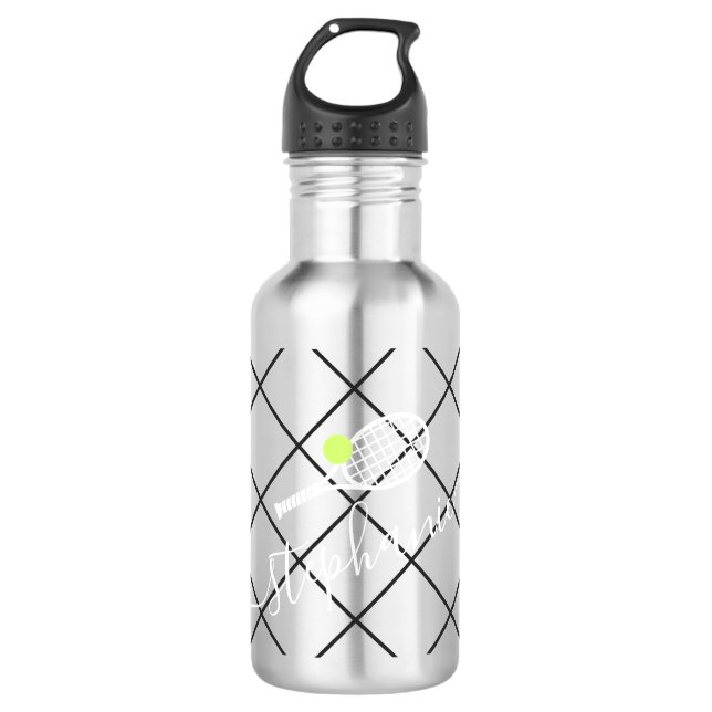 Tennis Personalised Elegant Script Name 710 Ml Water Bottle (Front)