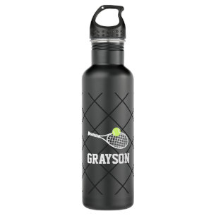 Tennis Personalised Name Modern Black 710 Ml Water Bottle