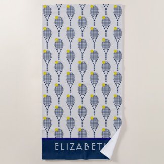 Tennis Personalised Name or Monogram Beach Towel
