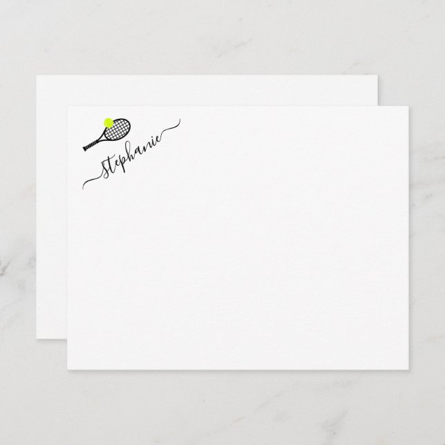 Tennis Personalised Note Card (Front/Back)