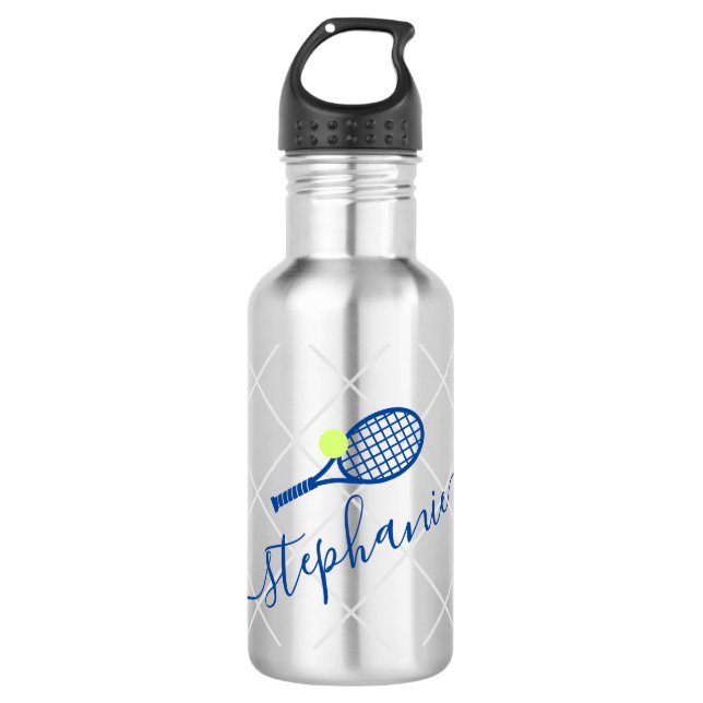Tennis Personalised Script Blue Name  710 Ml Water Bottle (Front)