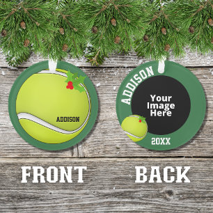 Tennis Personalized Photo Christmas Ornament