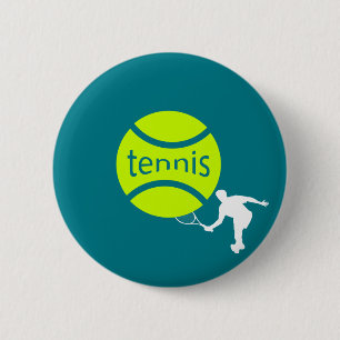 Tennis player 6 cm round badge