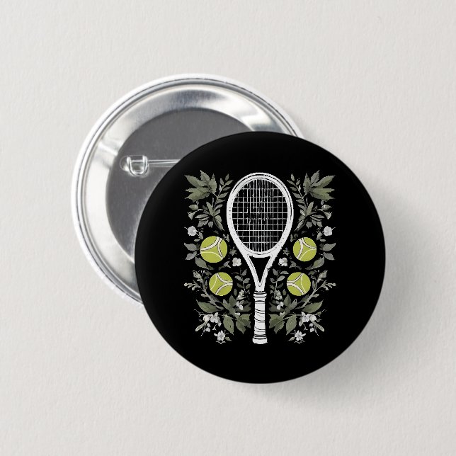 Tennis Player 6 Cm Round Badge (Front & Back)