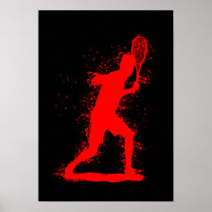Tennis Player - Abstract Watercolor Art Poster