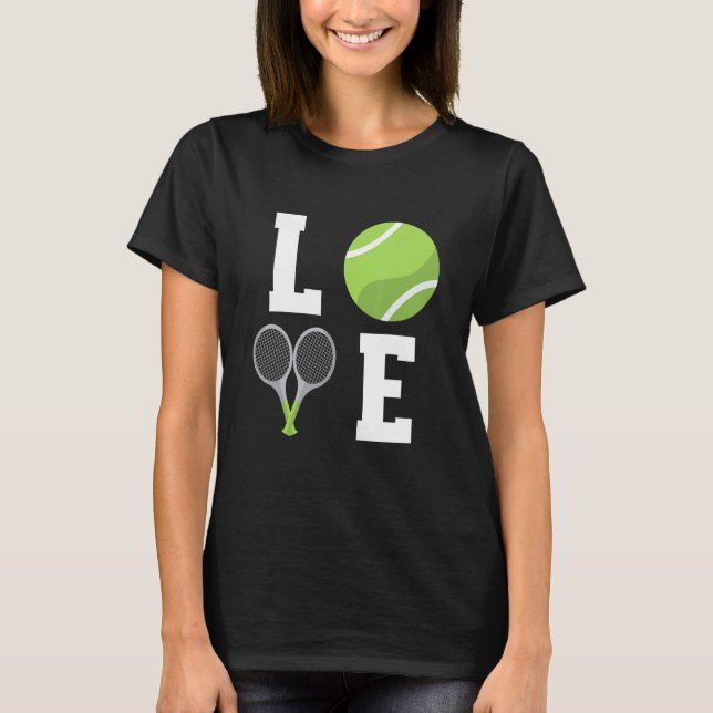 Tennis Player Ball And Rackets Tennis Love T-Shirt (Front)