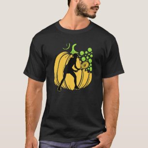 Tennis Player Ball Racket Pumpkin Cool Sports T-Shirt