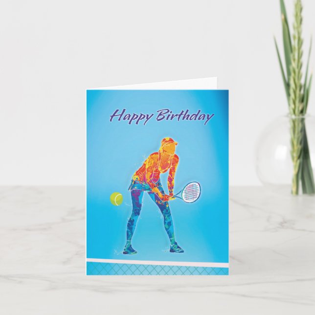 Tennis Player Birthday Card (Front)