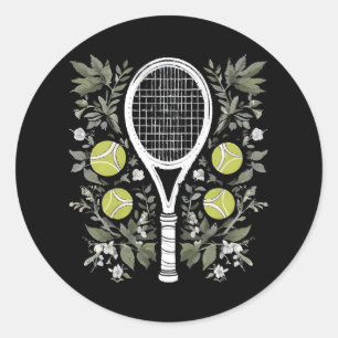 Tennis Player Classic Round Sticker