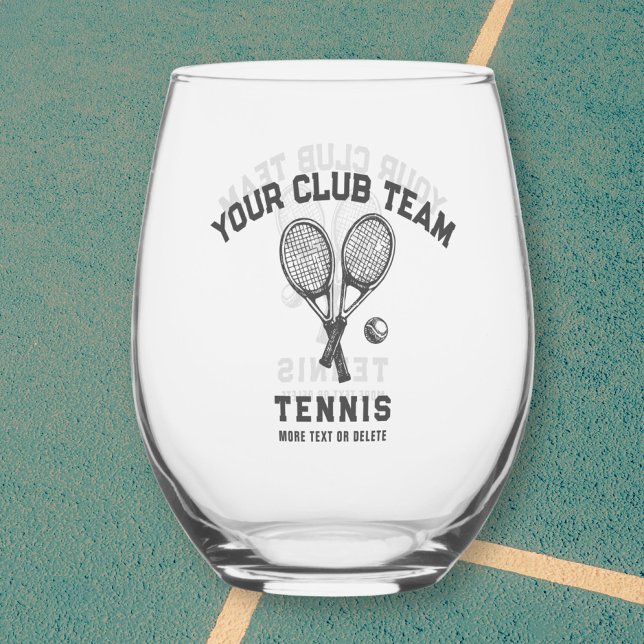 Tennis Player Club Team Name Personalised Stemless Wine Glass (Creator Uploaded)