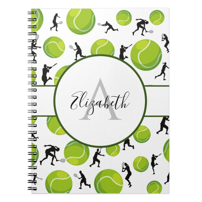 Tennis Player Coach Personalised Add Your Name Notebook (Front)
