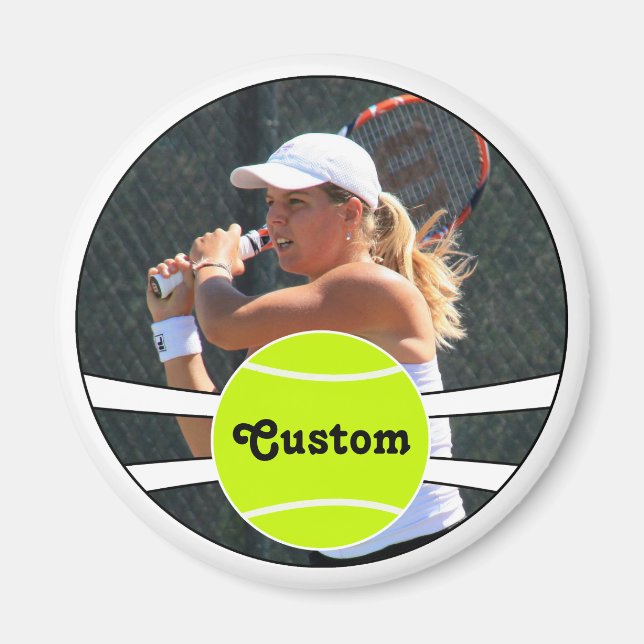Tennis Player Custom Player Photo & Name or Text Magnet (Front)