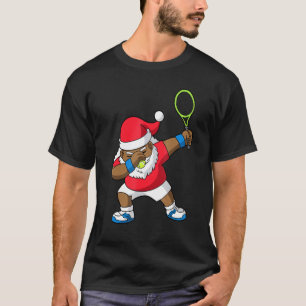 Tennis Player Dabbing African American Santa Chris T-Shirt