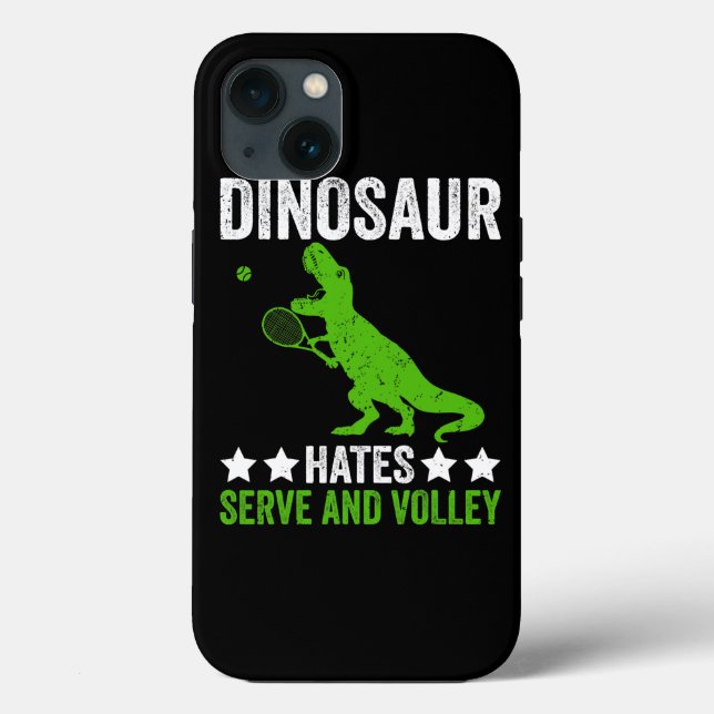 Tennis player Dinosaur hates Serve and volley Case-Mate iPhone Case (Back)