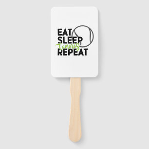 Tennis Player Eat Sleep Tennis Repeat Hand Fan