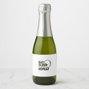 Tennis Player   Eat Sleep Tennis Repeat Sparkling Wine Label
