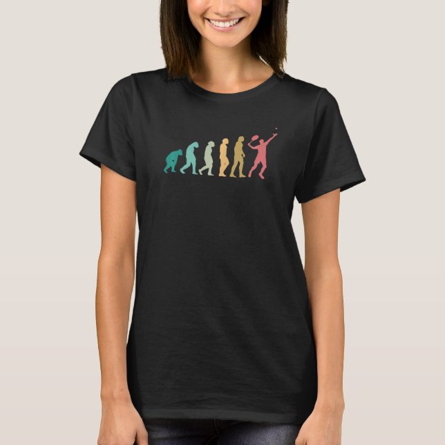 Tennis Player Evolution Retro Tennis T-Shirt (Front)