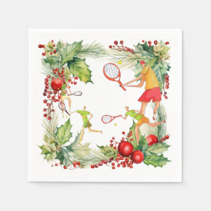 Tennis Player for Christmas Party Napkin