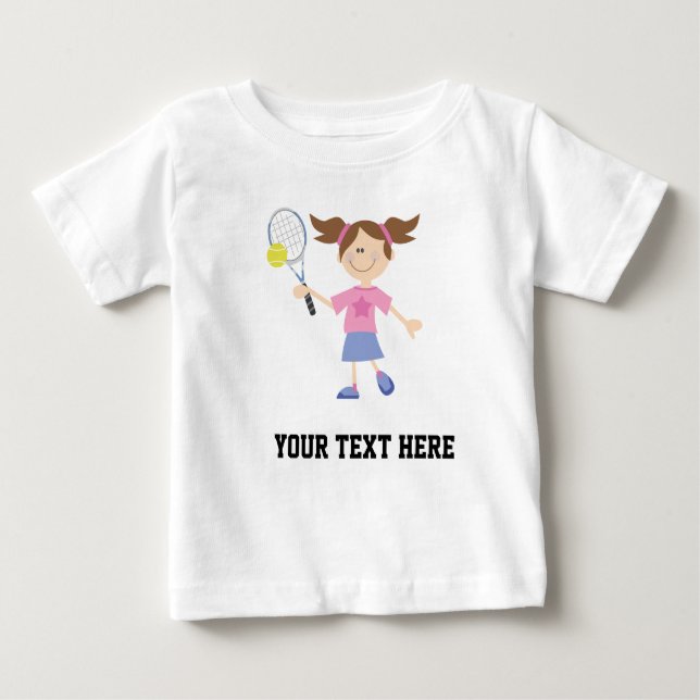 Tennis Player (Future) Personalised Baby T-Shirt (Front)