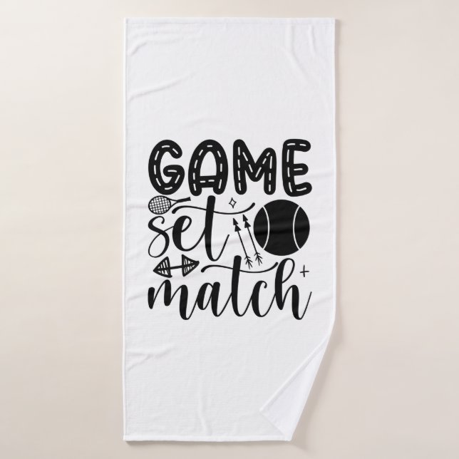 tennis player | Game Set Match Bath Towel (Bath Towel)