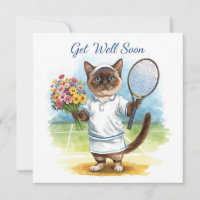 Tennis Player Get well Soon with flowers in hand