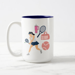 Tennis Player Gift Two-Tone Coffee Mug