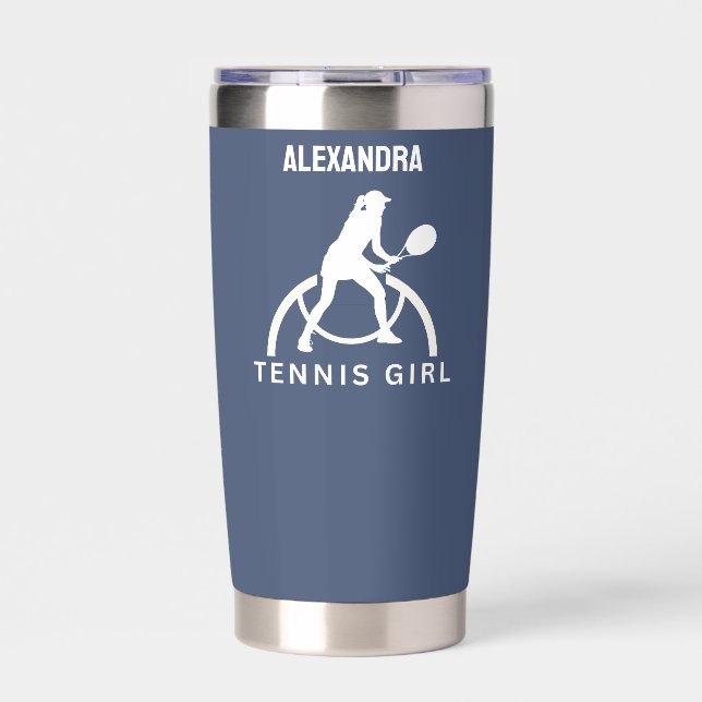 Tennis Player Girl, Tennis Girl  Birthday Insulate Insulated Tumbler (Front)