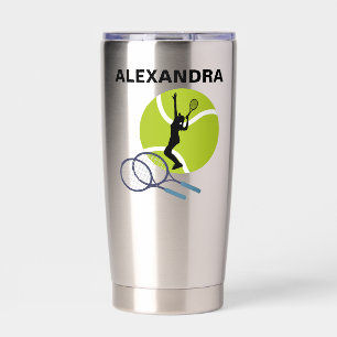Tennis Player Girl, Tennis Girl Birthday Insulated Tumbler