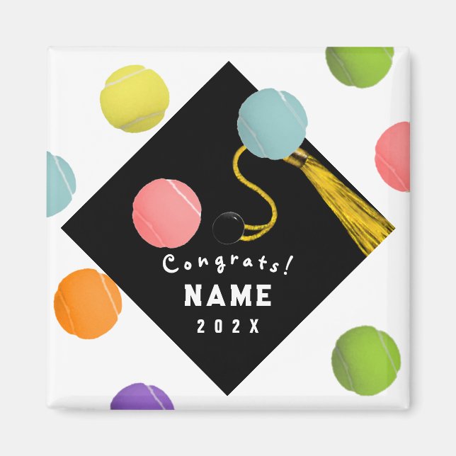 Tennis Player Graduation Magnet (Front)