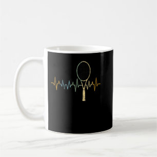 Tennis player heartbeat tennis coffee mug