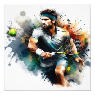 Tennis Player in Action Photo Print