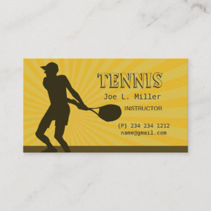Tennis Player Instructor Sports Fitness Trainer Business Card