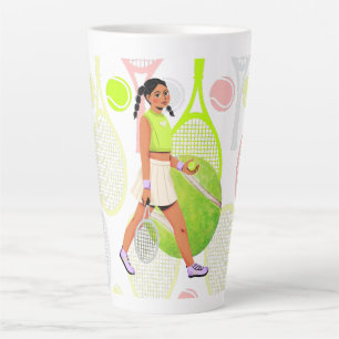 Tennis Player Latte Mug