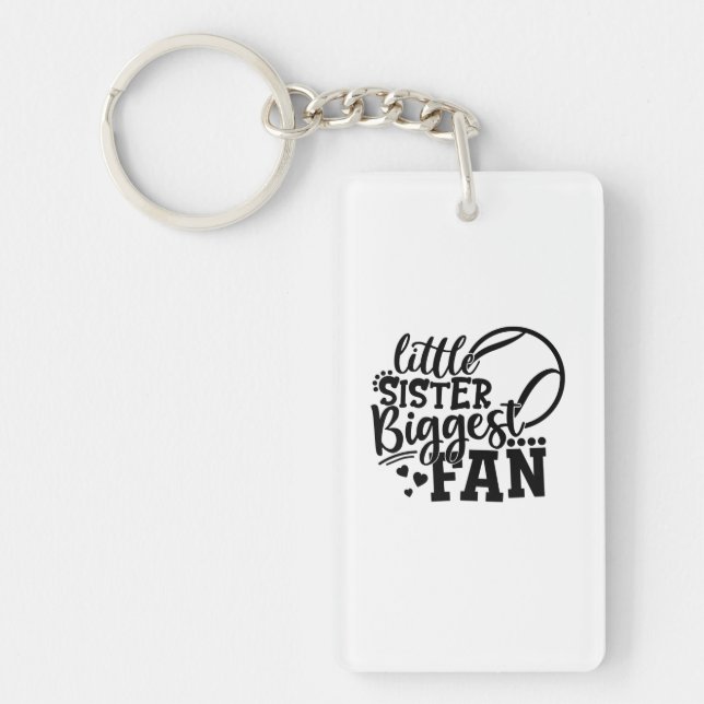 Tennis Player | Little Sister Biggest Fan Tennis Key Ring (Front)