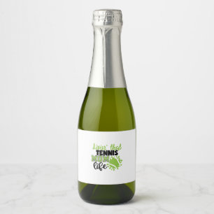 Tennis Player Livin That Tennis Mom Life Sparkling Wine Label