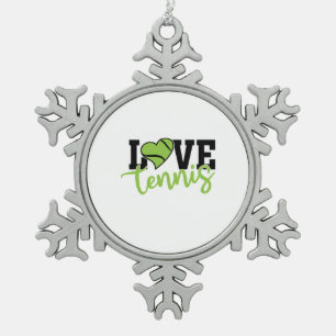 Tennis Player Love Tennis Snowflake Pewter Christmas Ornament