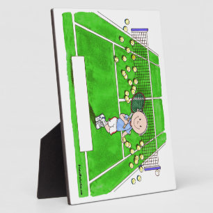 Tennis Player, Male - Personalised Cartoon Plaque
