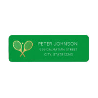 Tennis Player Minimal Green Return Address Label