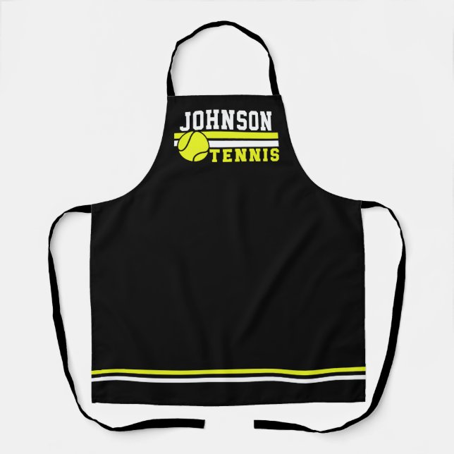 Tennis Player NAME Ball Game Court Personalised Apron (Front)