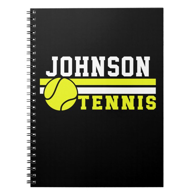 Tennis Player NAME Ball Game Court Personalised Notebook (Front)