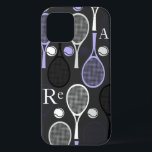 Tennis Player Name Letters Personalised Sport Team iPhone 12 Case<br><div class="desc">This cool personalised iPhone case would make an amazing gift for your favourite tennis player/coach! Easily add your own initials or any other custom text by clicking on the "customise" button. You can also change the letter's size, font and colour. For more amazing tennis themed iPhone cases like this one...</div>