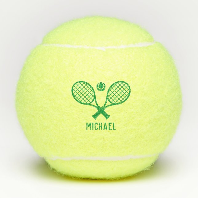 Tennis Player Name Monogram Personalised Balls (Front)