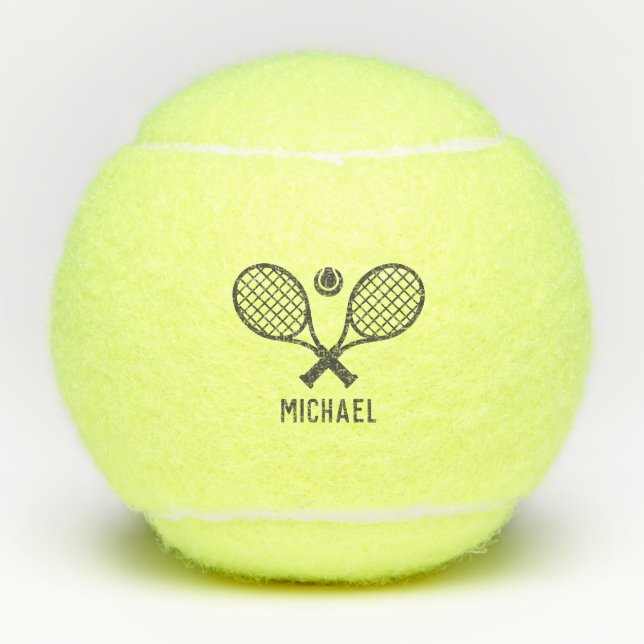 Tennis Player Name Monogram Personalised Tennis Balls (Front)