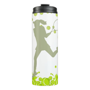 Tennis Player Outline Thermal Tumbler