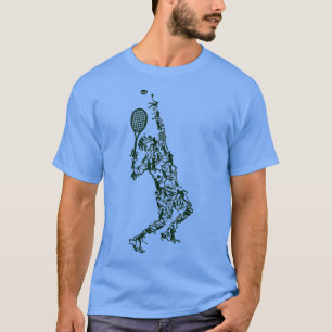 Tennis Player Positions Balls Racket in drawing  T-Shirt